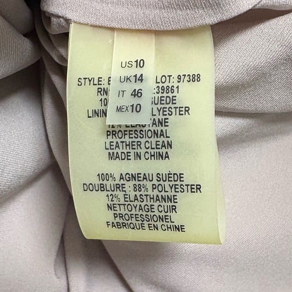 ELIE TAHARI Regina 100% Suede Skirt – Beige/Tan – Size 10. Retail $698 - Picture 7 of 8